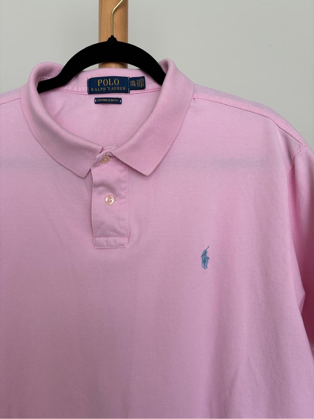 Ralph Lauren Men’s Light Pink Polo with Blue Pony XXL